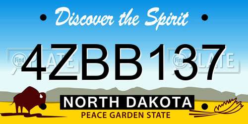 4ZBB137 North Dakota License Plate