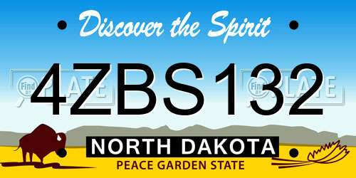 4ZBS132 North Dakota License Plate