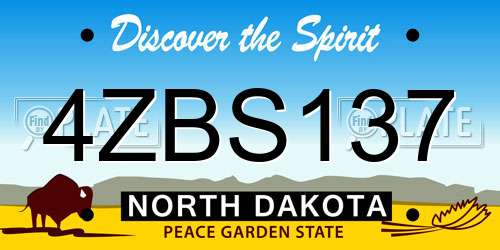 4ZBS137 North Dakota License Plate