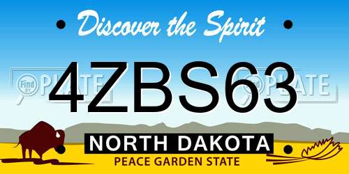 4ZBS63 North Dakota License Plate