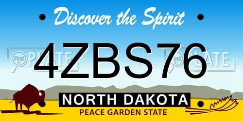 4ZBS76 North Dakota License Plate