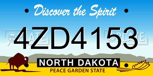4ZD4153 North Dakota License Plate