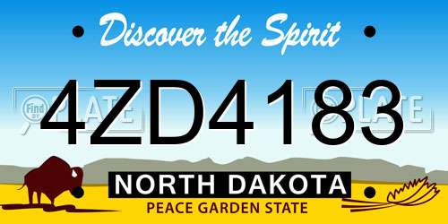 4ZD4183 North Dakota License Plate
