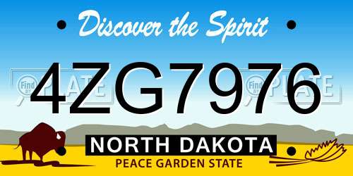 4ZG7976 North Dakota License Plate
