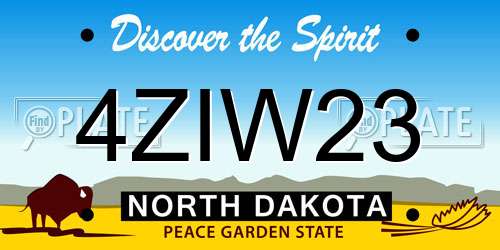 4ZIW23 North Dakota License Plate