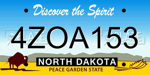 4ZOA153 North Dakota License Plate