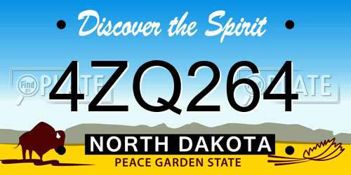 4ZQ264 North Dakota License Plate