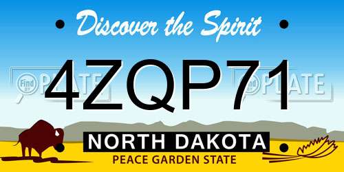 4ZQP71 North Dakota License Plate