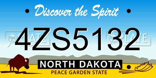 4ZS5132 North Dakota License Plate