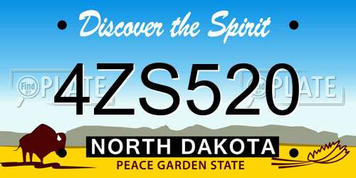 4ZS520 North Dakota License Plate
