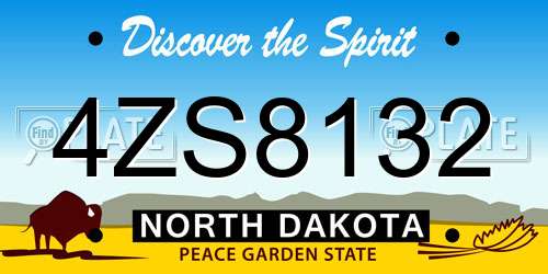 4ZS8132 North Dakota License Plate
