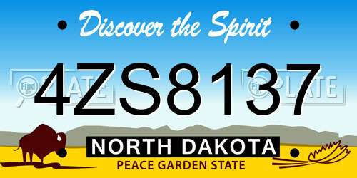 4ZS8137 North Dakota License Plate