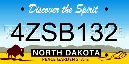 4ZSB132 North Dakota License Plate