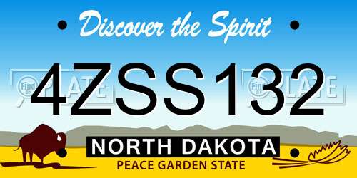 4ZSS132 North Dakota License Plate