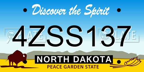 4ZSS137 North Dakota License Plate