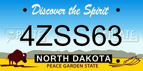 4ZSS63 North Dakota License Plate