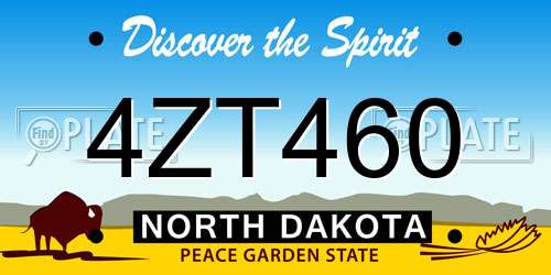 4ZT460 North Dakota License Plate