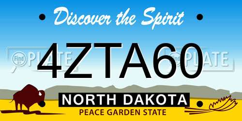 4ZTA60 North Dakota License Plate