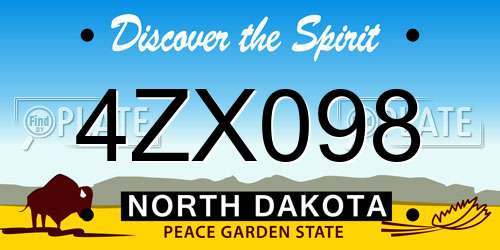 4ZX098 North Dakota License Plate