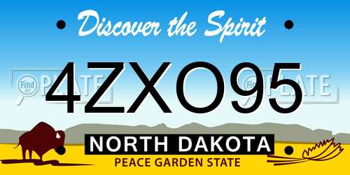 4ZXO95 North Dakota License Plate