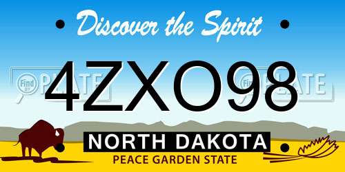 4ZXO98 North Dakota License Plate