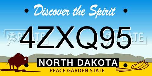 4ZXQ95 North Dakota License Plate