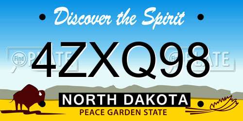 4ZXQ98 North Dakota License Plate