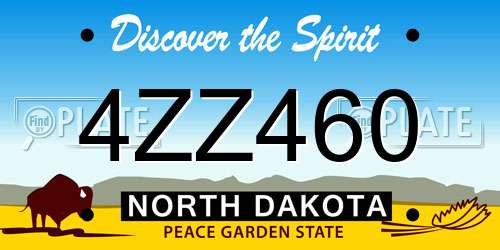 4ZZ460 North Dakota License Plate