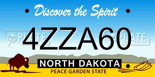 4ZZA60 North Dakota License Plate