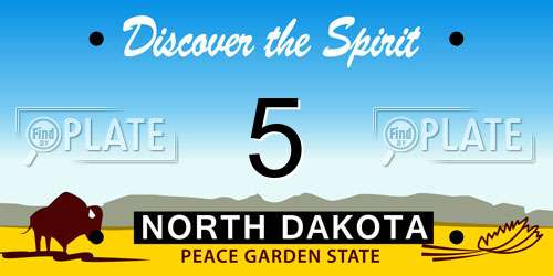 5 North Dakota License Plate
