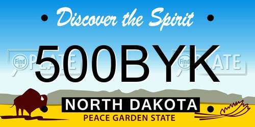 500BYK North Dakota License Plate