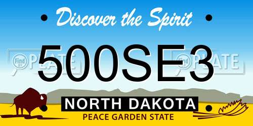 500SE3 North Dakota License Plate