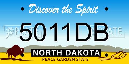 5011DB North Dakota License Plate
