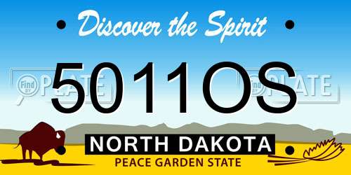 5011OS North Dakota License Plate