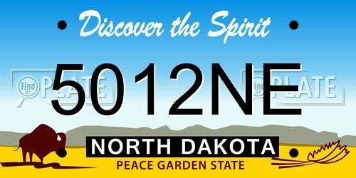 5012NE North Dakota License Plate