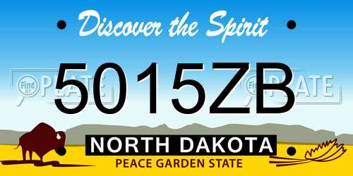 5015ZB North Dakota License Plate