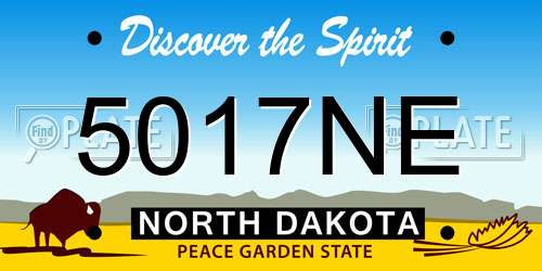 5017NE North Dakota License Plate