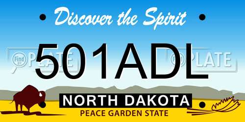 501ADL North Dakota License Plate