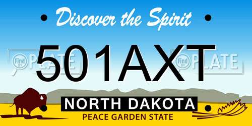 501AXT North Dakota License Plate