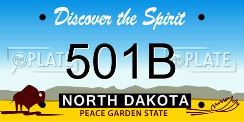 501B North Dakota License Plate