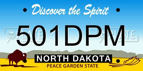 501DPM North Dakota License Plate
