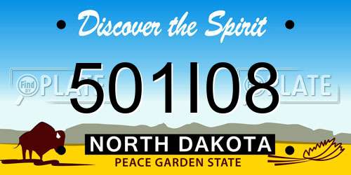 501I08 North Dakota License Plate