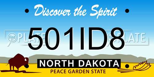 501ID8 North Dakota License Plate