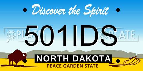 501IDS North Dakota License Plate