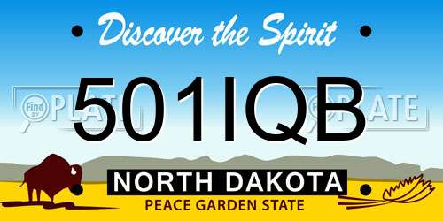 501IQB North Dakota License Plate