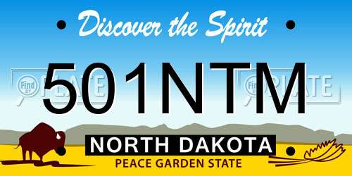 501NTM North Dakota License Plate