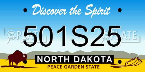 501S25 North Dakota License Plate