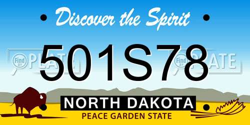 501S78 North Dakota License Plate