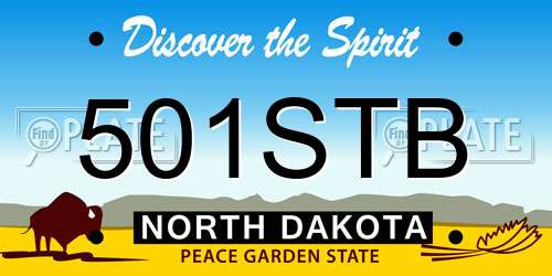 501STB North Dakota License Plate