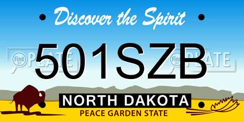 501SZB North Dakota License Plate